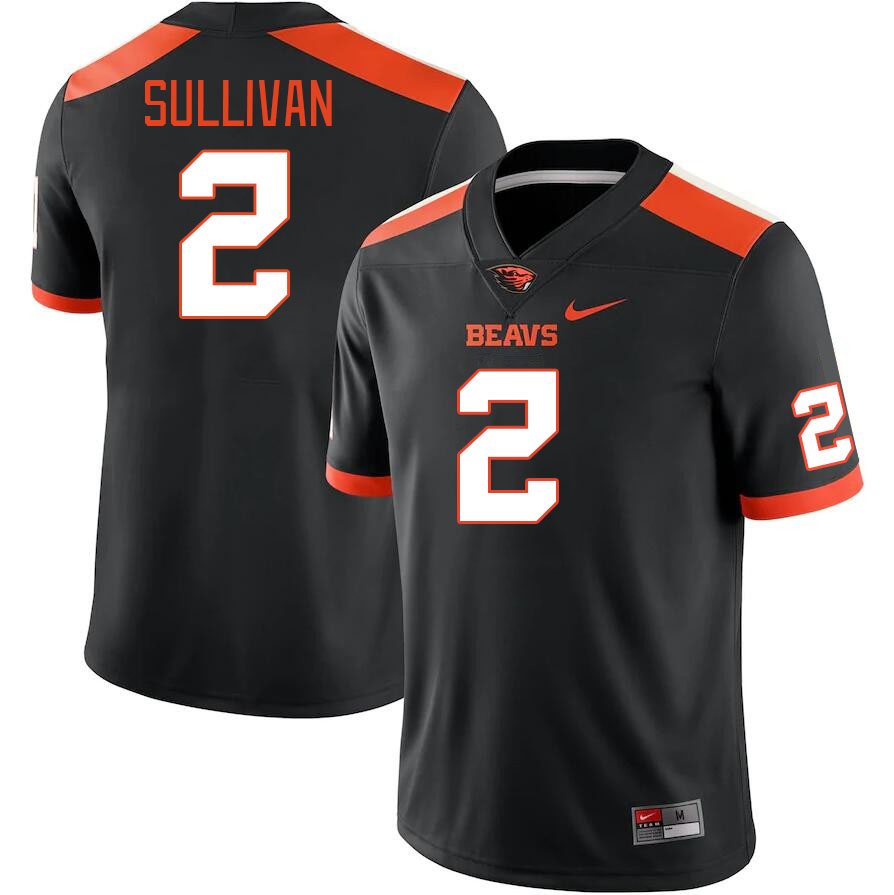 Men #2 Aiden Sullivan Oregon State Beavers College Football Jerseys Stitched-Black